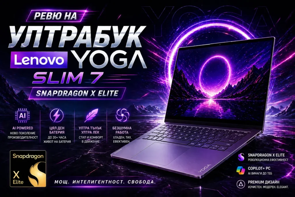 Ревю на Ултрабук Lenovo Yoga Slim 7 Snapdragon X Elite